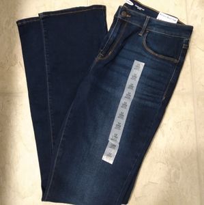 Mid-Rise Dark-Wash Kicker Boot-Cut Jeans 12long